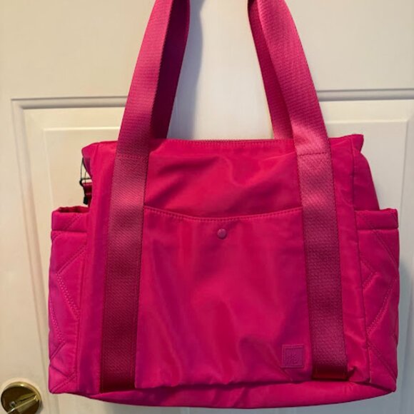 Ihkwip Handbags - IHKWIP Zig Zag Transit Tote with Crossbody Strap Ruby Berry